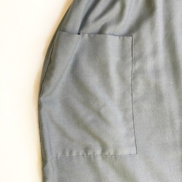 Vintage Traditional Worker Dress Womens 12 Gray Collared Elastic Waist USA Made - Picture 4 of 11